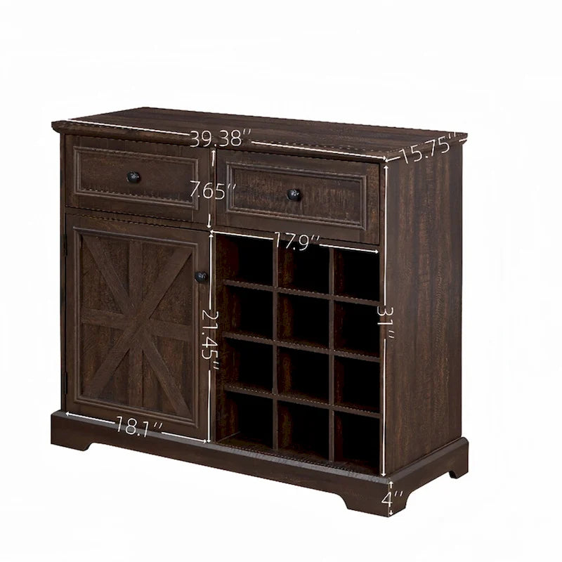 Credenza a buffet con mobile contenitore con 2 cassetti