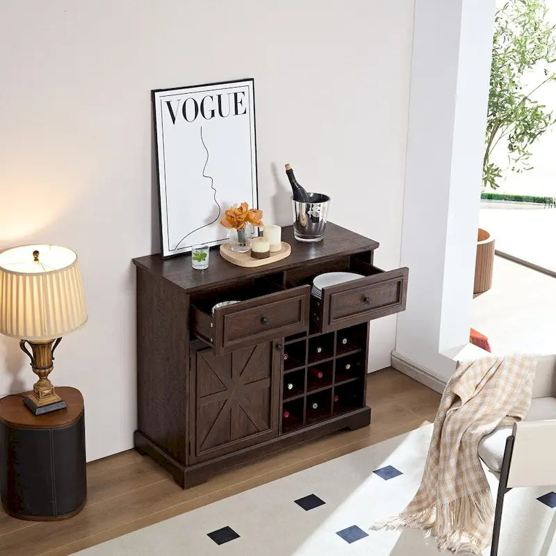 Credenza a buffet con mobile contenitore con 2 cassetti