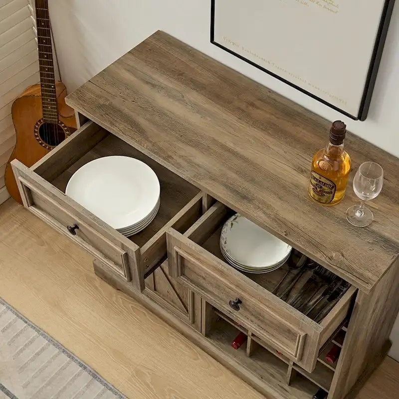 Credenza a buffet con mobile contenitore con 2 cassetti