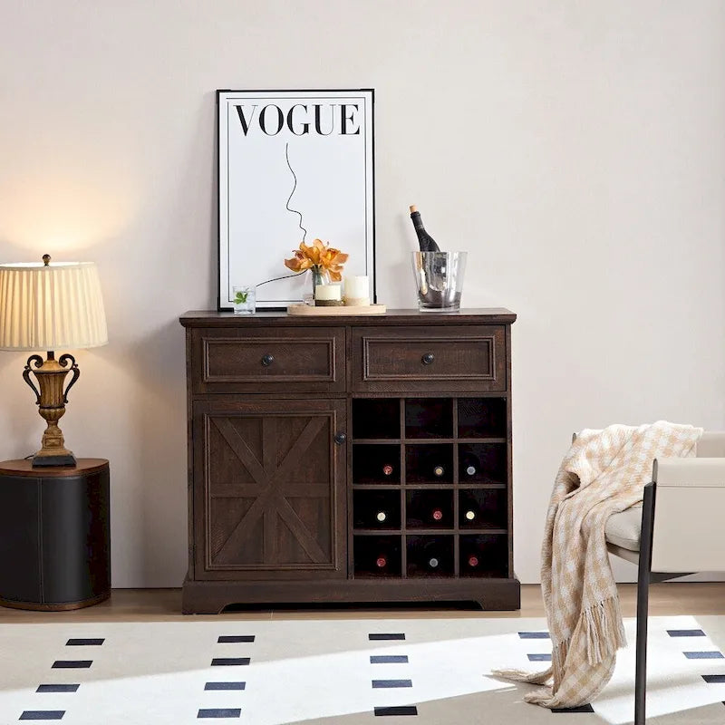 Credenza a buffet con mobile contenitore con 2 cassetti