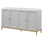 Credenza con spazio contenitivo extra large con maniglie e gambe di supporto in metallo per soggiorno e sala da pranzo
