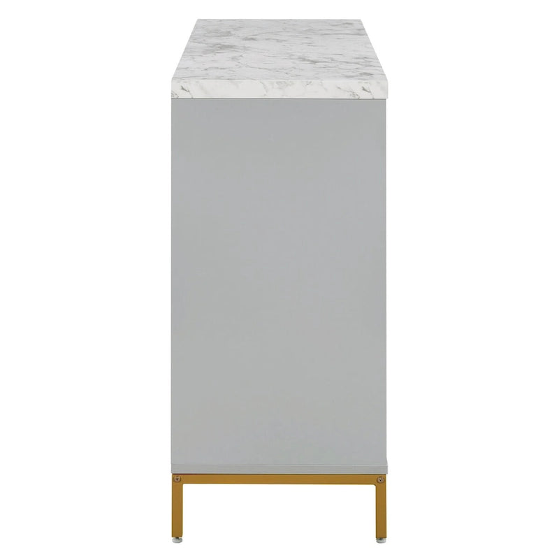 Credenza con spazio contenitivo extra large con maniglie e gambe di supporto in metallo per soggiorno e sala da pranzo