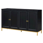 Credenza con spazio contenitivo extra large con maniglie e gambe di supporto in metallo per soggiorno e sala da pranzo
