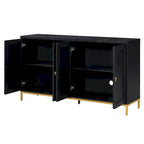 Credenza con spazio contenitivo extra large con maniglie e gambe di supporto in metallo per soggiorno e sala da pranzo