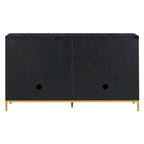 Credenza con spazio contenitivo extra large con maniglie e gambe di supporto in metallo per soggiorno e sala da pranzo