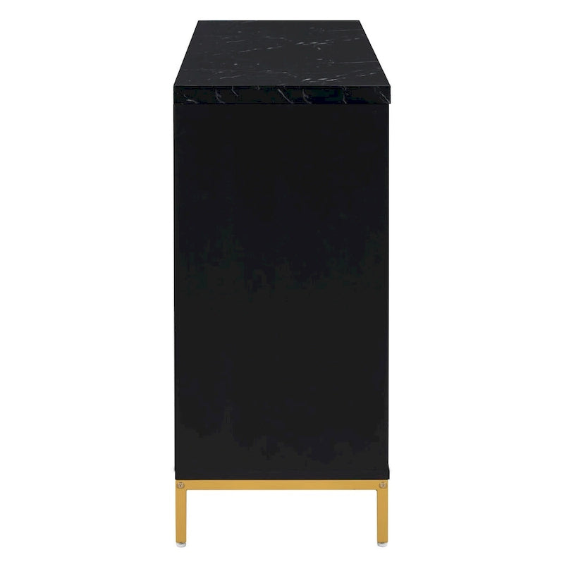 Credenza con spazio contenitivo extra large con maniglie e gambe di supporto in metallo per soggiorno e sala da pranzo