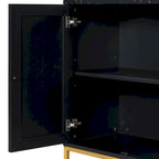 Credenza con spazio contenitivo extra large con maniglie e gambe di supporto in metallo per soggiorno e sala da pranzo