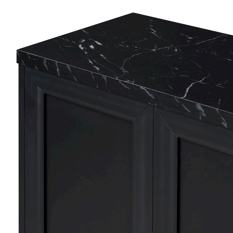 Credenza con spazio contenitivo extra large con maniglie e gambe di supporto in metallo per soggiorno e sala da pranzo