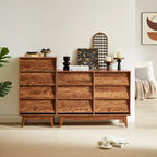 Comò a 4 cassetti con doppio cassettone, dallo stile vintage e con design a smusso