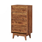Comò a 4 cassetti con doppio cassettone, dallo stile vintage e con design a smusso