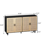 62.20 Elegante e funzionale mobile contenitore decorativo in rattan a 4 ante