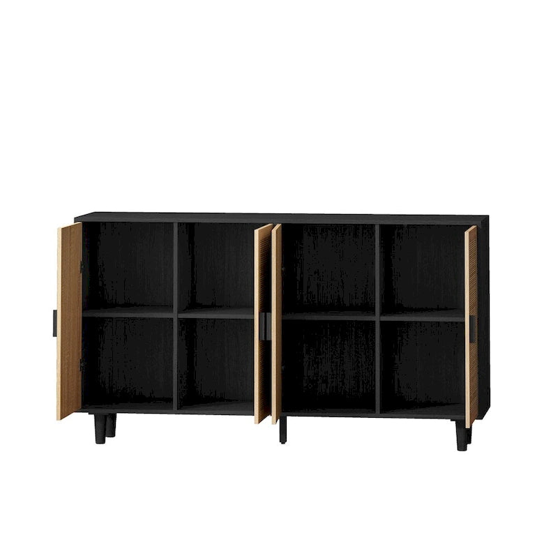 62.20 Elegante e funzionale mobile contenitore decorativo in rattan a 4 ante