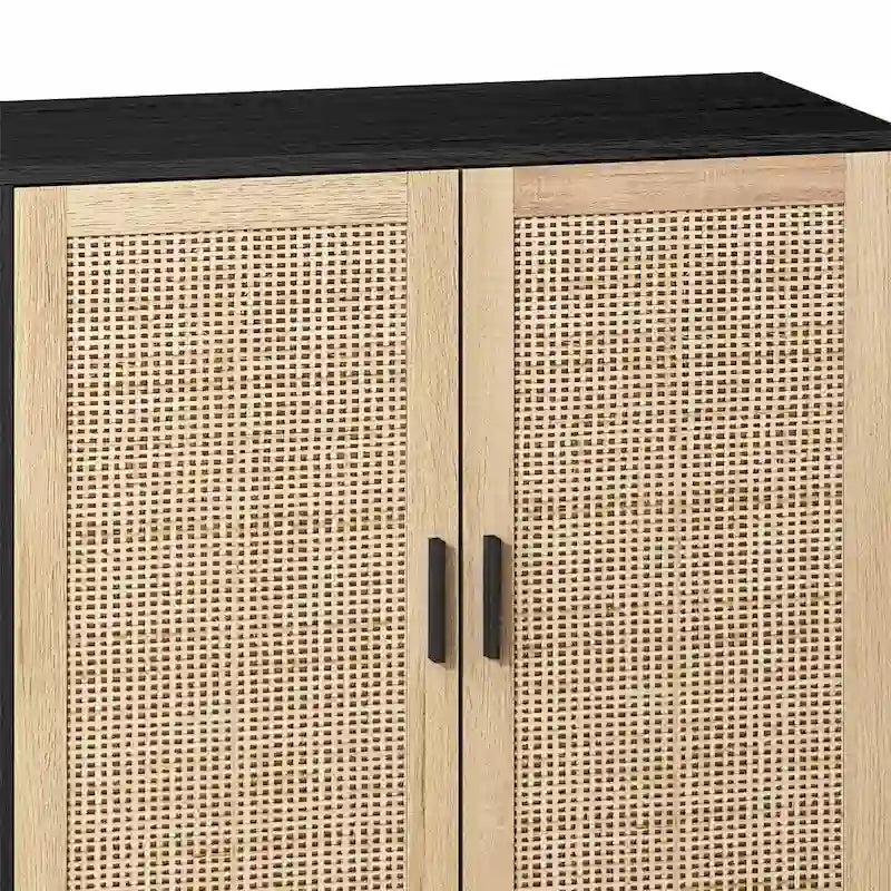 62.20 Elegante e funzionale mobile contenitore decorativo in rattan a 4 ante