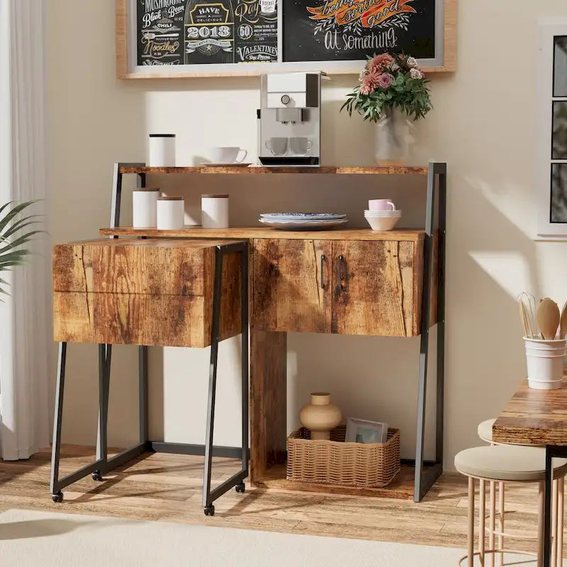 Mobile buffet e credenza bar con vano contenitore, credenza da bar con mobiletto contenitore per sala da pranzo, cucina e soggiorno
