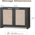 Mobiletto credenza con ante in rattan - 13,7P x 314L x 32,7H