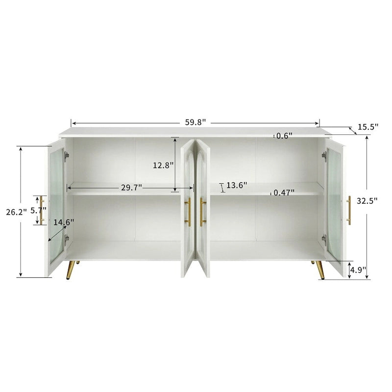 Madia Credenza & Scaffali Regolabili per Soggiorno Camera da Letto