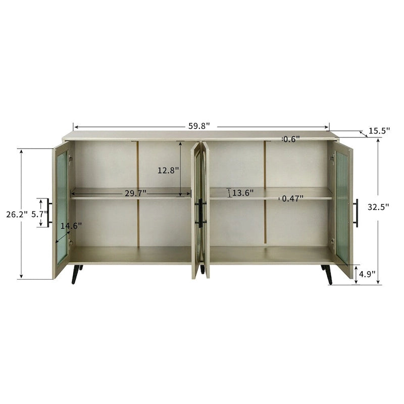 Madia Credenza & Scaffali Regolabili per Soggiorno Camera da Letto
