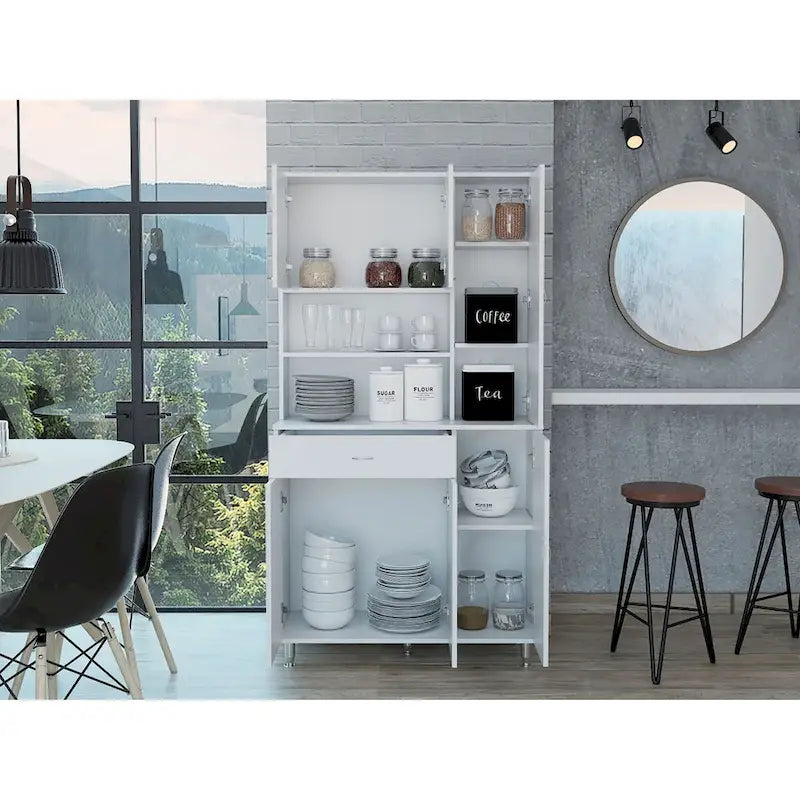 Dispensa per cucina, sala da pranzo, soggiorno, bianca