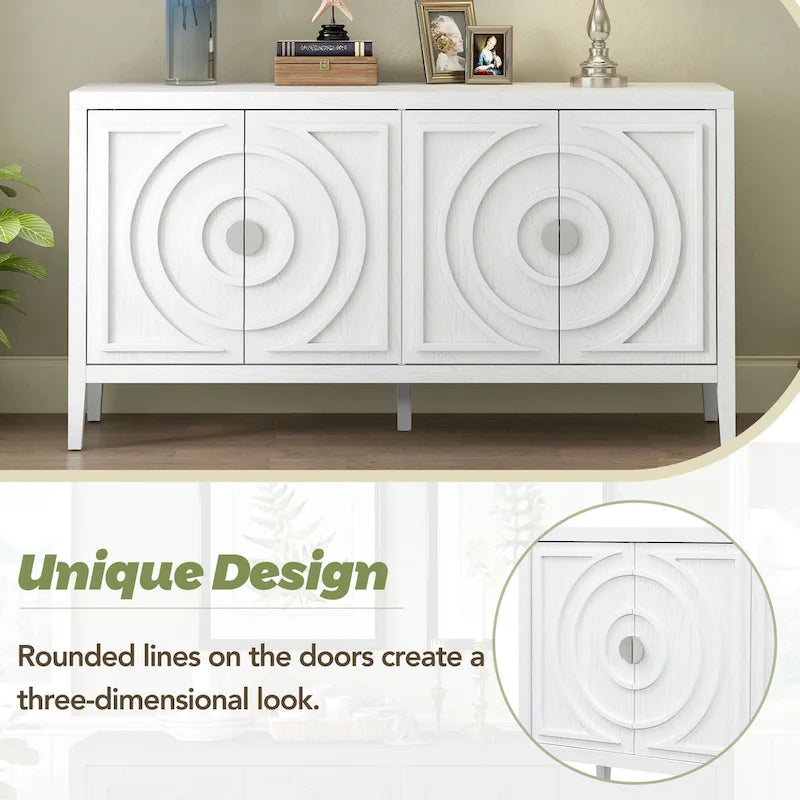Madia dal design circolare retrò con maniglia rotonda in metallo