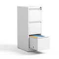 Classificatore verticale in metallo a 3 cassetti con serratura, mobiletto verticale in acciaio per ufficio/casa per documenti formato A4/legale/lettera3