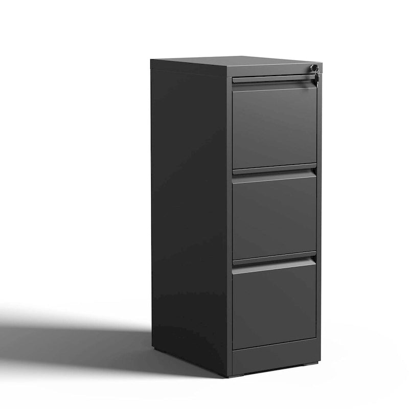 Classificatore verticale in metallo a 3 cassetti con serratura, mobiletto verticale in acciaio per ufficio/casa per documenti formato A4/legale/lettera3