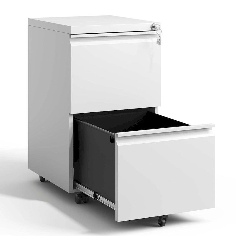 Classificatore metallico mobile a 2 cassetti con serratura