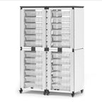 Mobiletto contenitore modulare per aula - 4 moduli impilati con 24 piccoli cassetti - N/D