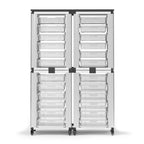 Mobiletto contenitore modulare per aula - 4 moduli impilati con 24 piccoli cassetti - N/D