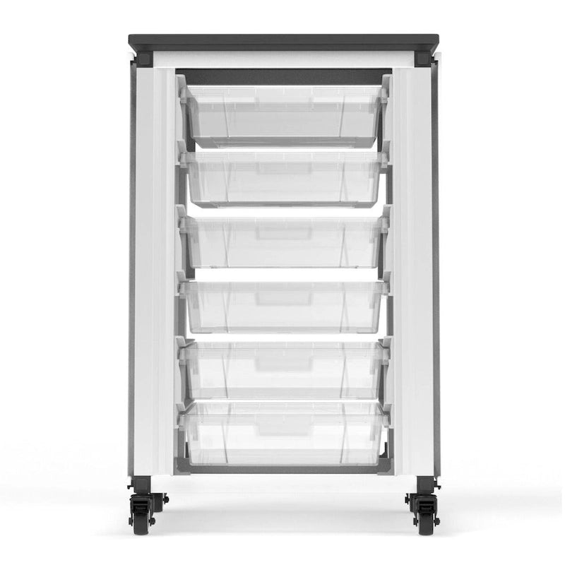 Mobiletto contenitore modulare per aula - 4 moduli impilati con 24 piccoli cassetti - N/D