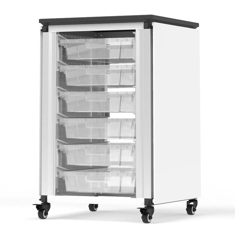 Mobiletto contenitore modulare per aula - 4 moduli impilati con 24 piccoli cassetti - N/D