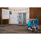 Mobiletto contenitore modulare per aula - 4 moduli impilati con 24 piccoli cassetti - N/D