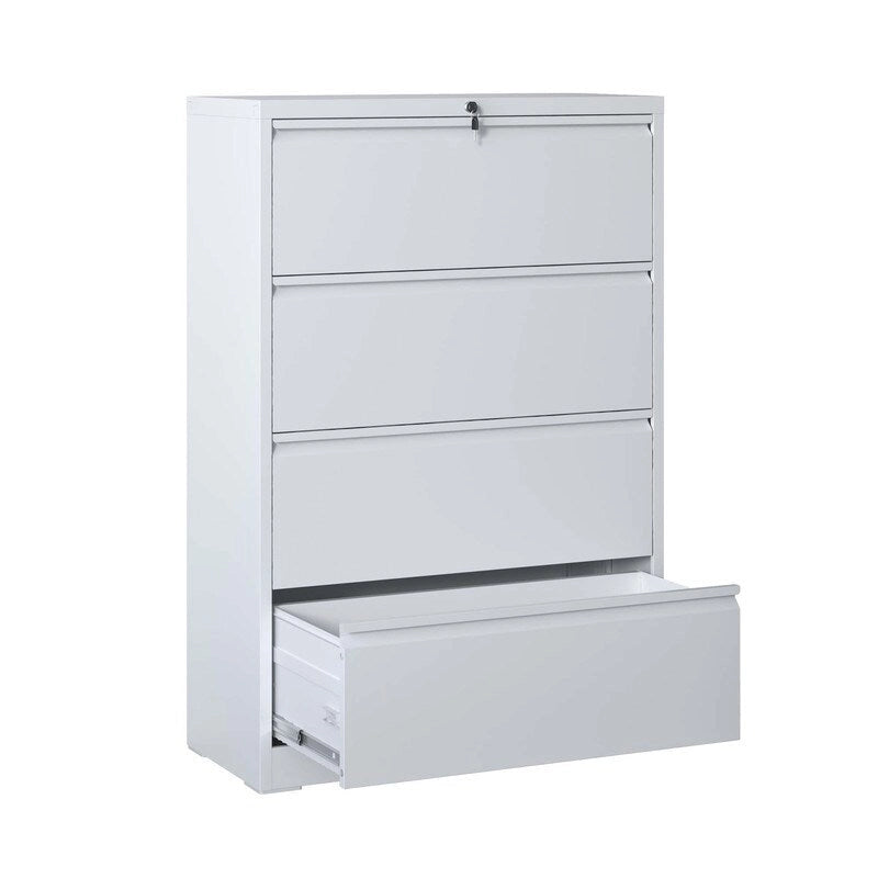 Classificatore metallico a 4 cassetti con serratura, dimensioni Legal/Letter/A4/F4