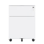 Classificatore mobile a 2 cassetti con serratura in acciaio per documenti formato Legal/Letter/A4/F4, completamente assemblato con ruote