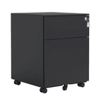 Classificatore mobile a 2 cassetti con serratura in acciaio per documenti formato Legal/Letter/A4/F4, completamente assemblato con ruote
