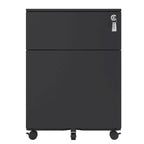 Classificatore mobile a 2 cassetti con serratura in acciaio per documenti formato Legal/Letter/A4/F4, completamente assemblato con ruote