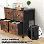 Cassettiera Mobile Laterale a 4 Cassetti in Tessuto - 17,13P x 33,46L x 6,9H