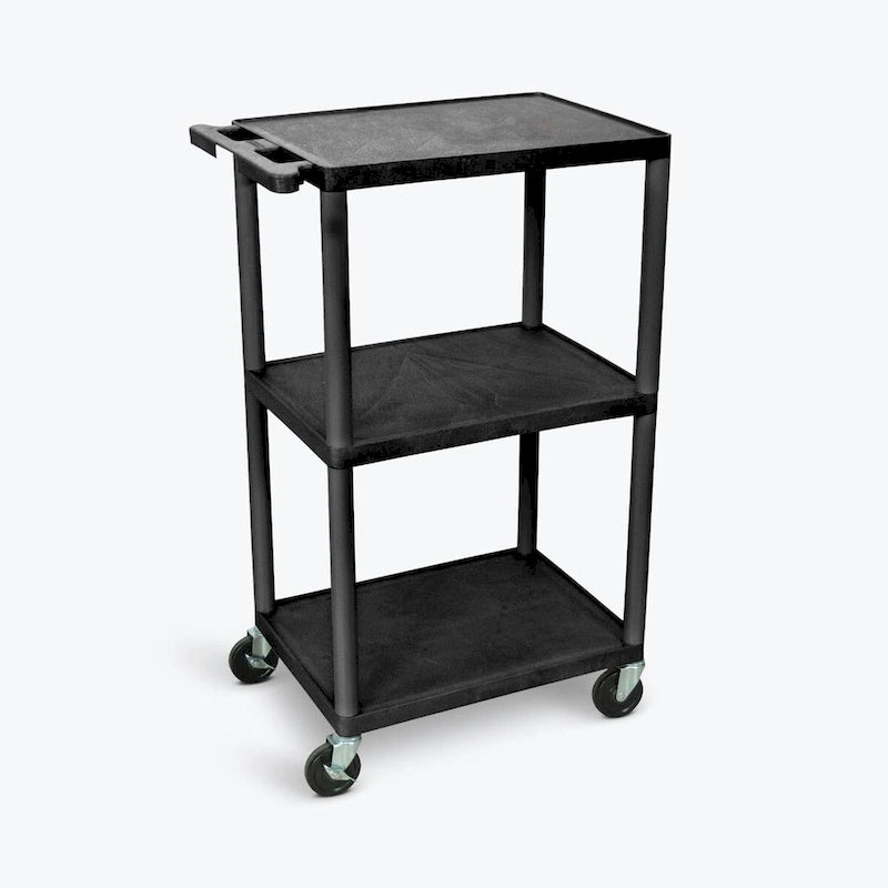Carrello di servizio in plastica a 3 ripiani, 42H - N/A