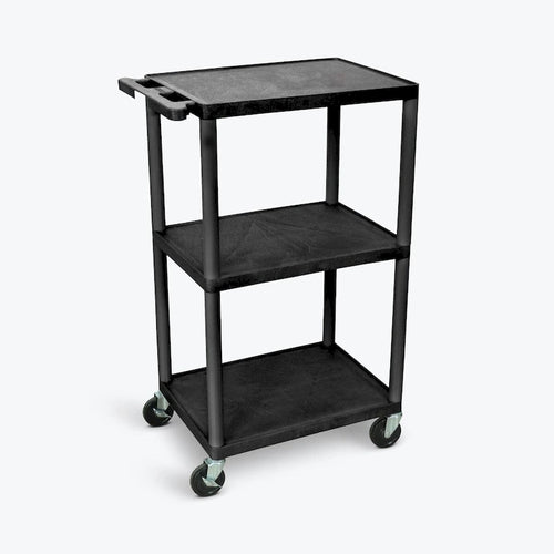 Carrello di servizio in plastica a 3 ripiani, 42H - N/A