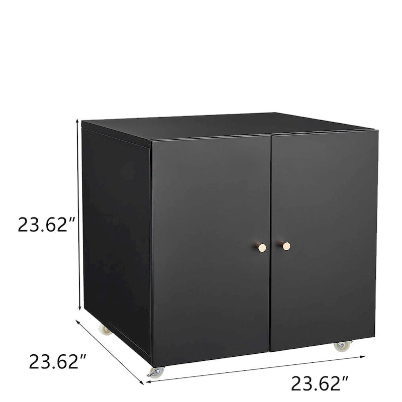 Armadietto Fotocopiatrice 2 Ante in Acciaio Su Ruote con Piedistallo Mobile