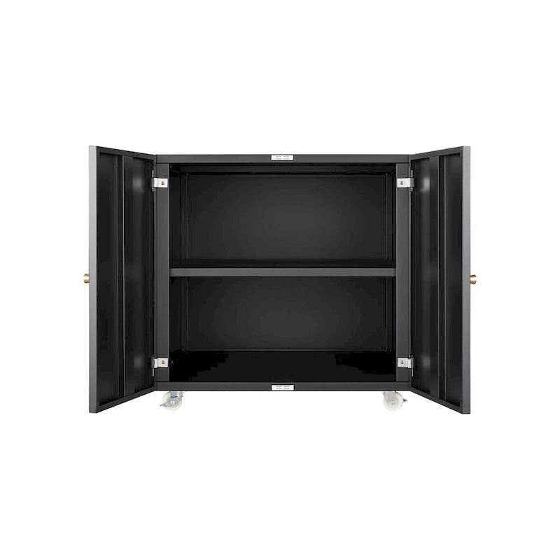 Armadietto Fotocopiatrice 2 Ante in Acciaio Su Ruote con Piedistallo Mobile