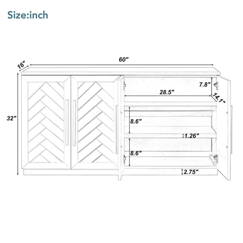 Credenza con 4 Ante