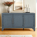Credenza mobile contenitore in MDF+impiallacciatura di pino, con ripiani regolabili, adatta per soggiorni, ingressi e studi