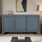 Credenza mobile contenitore in MDF+impiallacciatura di pino, con ripiani regolabili, adatta per soggiorni, ingressi e studi