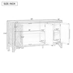 Credenza mobile contenitore in MDF+impiallacciatura di pino, con ripiani regolabili, adatta per soggiorni, ingressi e studi