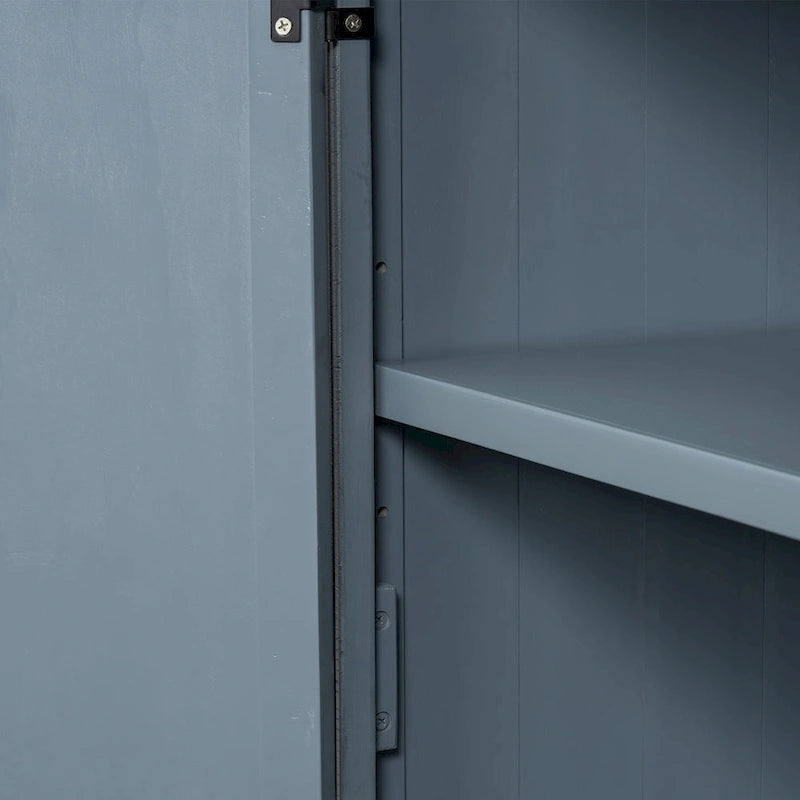 Credenza mobile contenitore in MDF+impiallacciatura di pino, con ripiani regolabili, adatta per soggiorni, ingressi e studi
