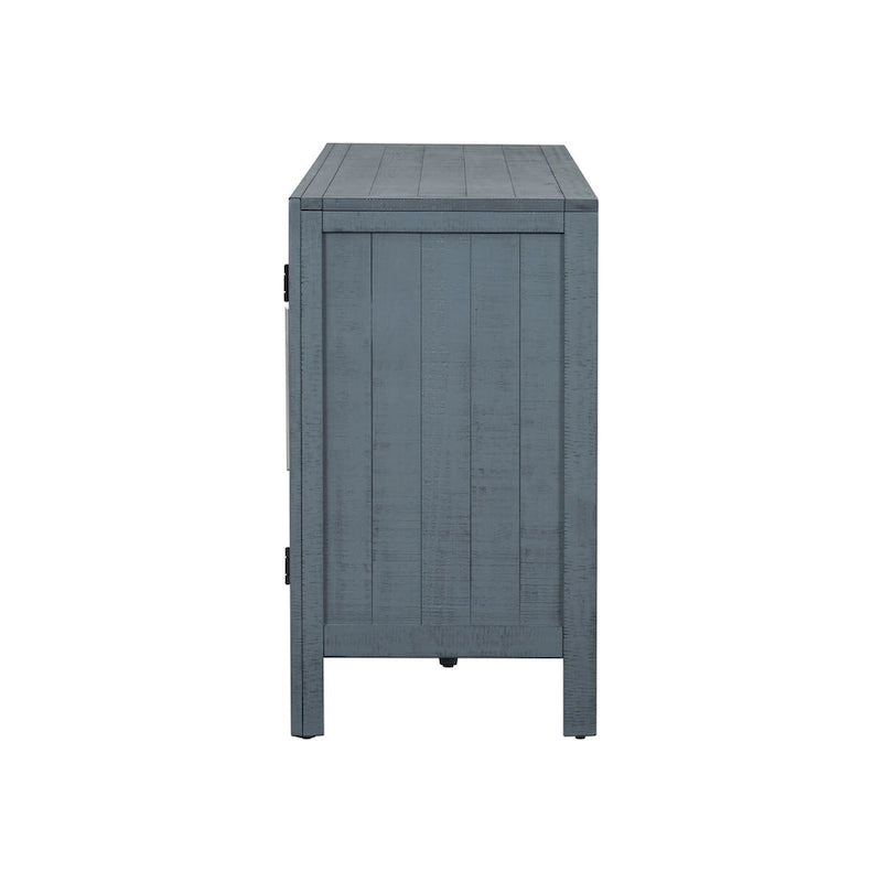 Credenza mobile contenitore in MDF+impiallacciatura di pino, con ripiani regolabili, adatta per soggiorni, ingressi e studi