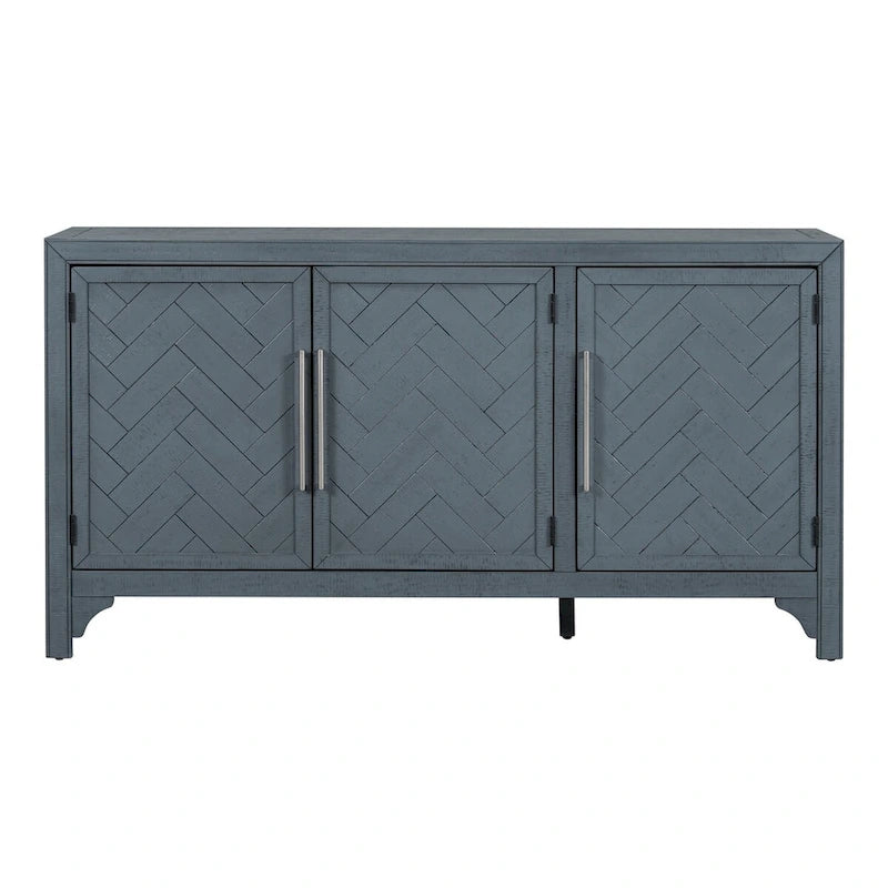 Credenza mobile contenitore in MDF+impiallacciatura di pino, con ripiani regolabili, adatta per soggiorni, ingressi e studi