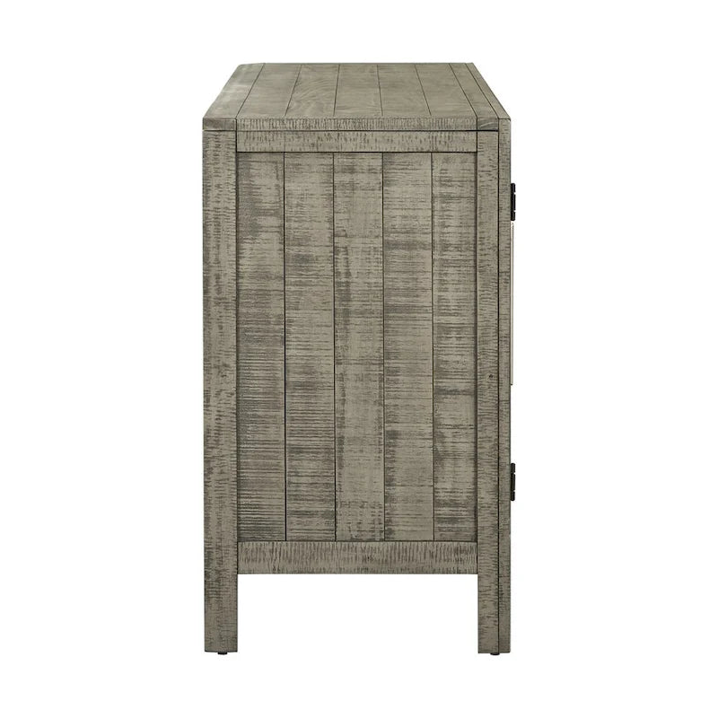 Credenza mobile contenitore in MDF+impiallacciatura di pino, con ripiani regolabili, adatta per soggiorni, ingressi e studi