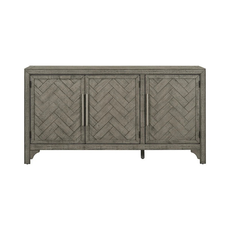 Credenza mobile contenitore in MDF+impiallacciatura di pino, con ripiani regolabili, adatta per soggiorni, ingressi e studi