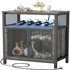 Mobile Bar per Vini con Luce RGB e Presa - 23.6D x 13.6W x 31H